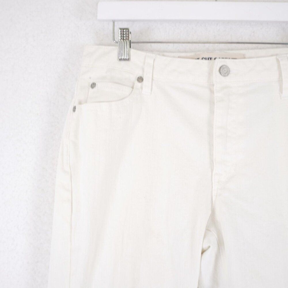 Gap White Denim Boot Cut Capri Stretch‎ Jeans 32/18 Mid Rise - Picture 2 of 6
